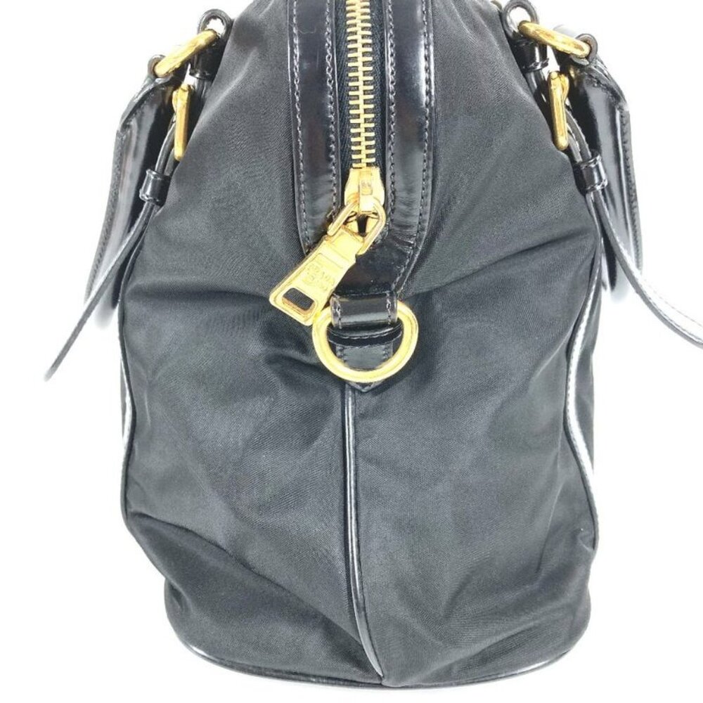 Prada Shoulder Bag Triangle Logo Plate 1 Bb01 Leather Nylon Black - Picture 4 of 9